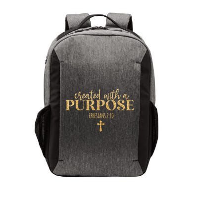 Created With A Purpose, Christian, Bible Verse, Jesus Vector Backpack