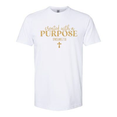 Created With A Purpose, Christian, Bible Verse, Jesus Softstyle CVC T-Shirt