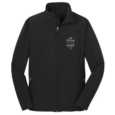 Christmas Wishes And Mistletoe Core Soft Shell Jacket