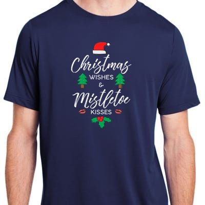 Christmas Wishes And Mistletoe Adult ChromaSoft Performance T-Shirt