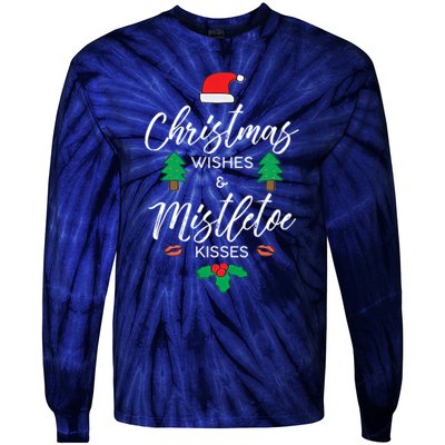 Christmas Wishes And Mistletoe Tie-Dye Long Sleeve Shirt