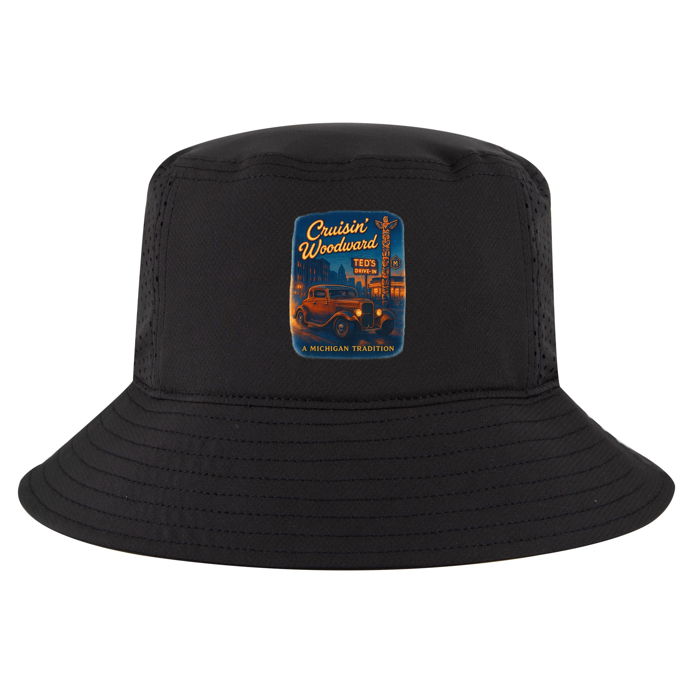 Crusin' Woodwaard A Michigan Tradition Totem Pole Teds Cool Comfort Performance Bucket Hat