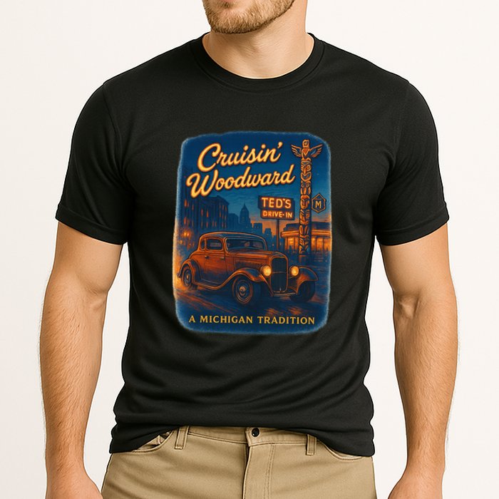 Crusin' Woodwaard A Michigan Tradition Totem Pole Teds Cooling Performance Crew T-Shirt