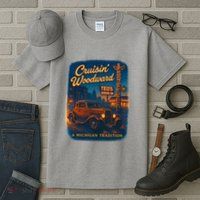 Crusin' Woodwaard A Michigan Tradition Totem Pole Teds Tall T-Shirt