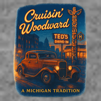 Crusin' Woodwaard A Michigan Tradition Totem Pole Teds Ladies Long Sleeve Shirt