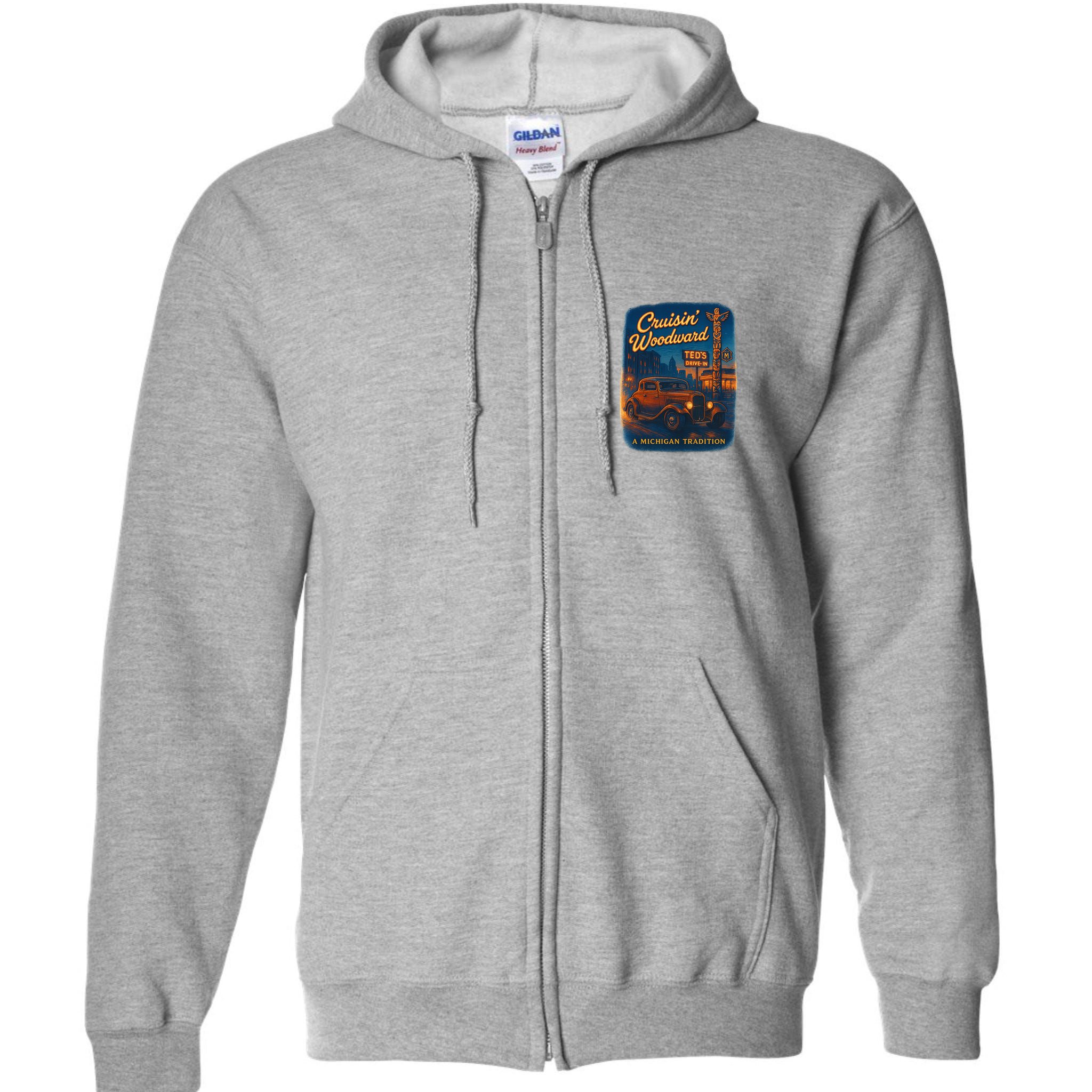 Crusin' Woodwaard A Michigan Tradition Totem Pole Teds Full Zip Hoodie