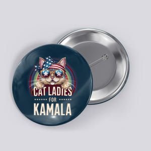 Cat With American Flag Bandana Cat Ladies For Kamala Button