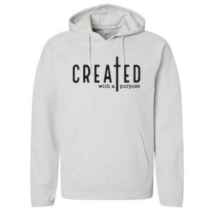 Created With A Purpose Jesus God Christian Faith Easter Day Performance Fleece Hoodie