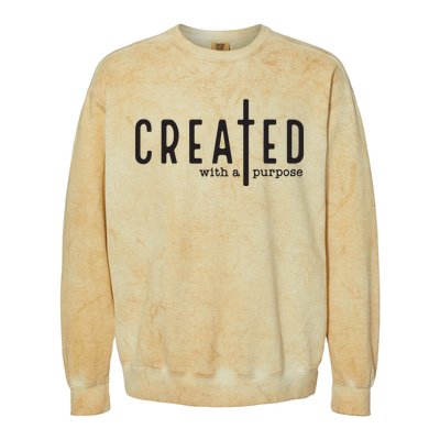 Created With A Purpose Jesus God Christian Faith Easter Day Colorblast Crewneck Sweatshirt