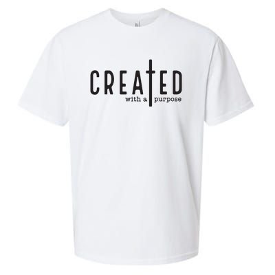 Created With A Purpose Jesus God Christian Faith Easter Day Sueded Cloud Jersey T-Shirt