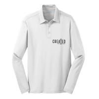 Created With A Purpose Jesus God Christian Faith Easter Day Silk Touch Performance Long Sleeve Polo