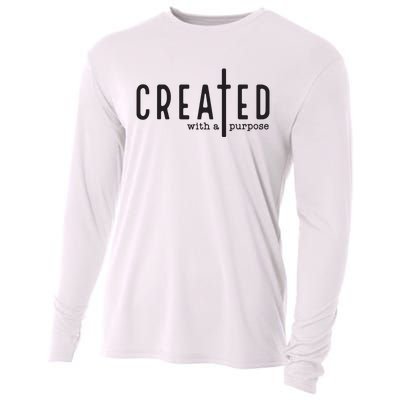 Created With A Purpose Jesus God Christian Faith Easter Day Cooling Performance Long Sleeve Crew