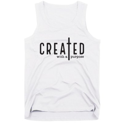 Created With A Purpose Jesus God Christian Faith Easter Day Tank Top