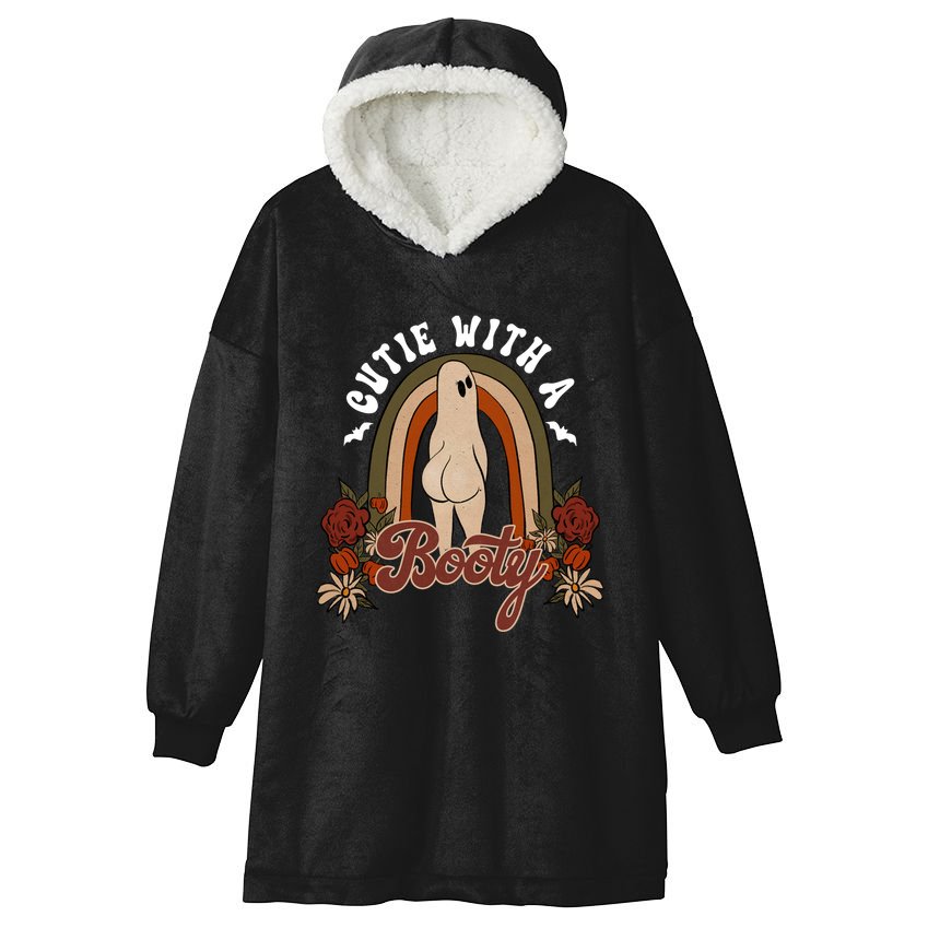 Cutie With A Booty Funny Halloween Fall Hooded Wearable Blanket