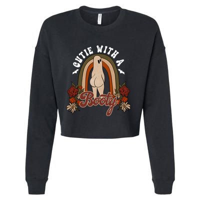 Cutie With A Booty Funny Halloween Fall Cropped Pullover Crew