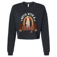 Cutie With A Booty Funny Halloween Fall Cropped Pullover Crew