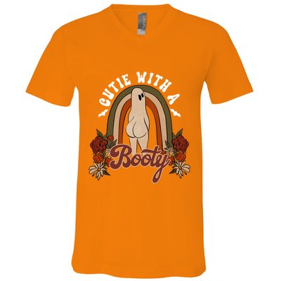 Cutie With A Booty Funny Halloween Fall V-Neck T-Shirt