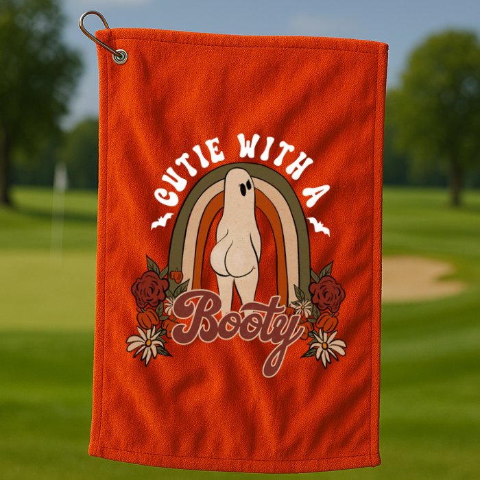 Cutie With A Booty Funny Halloween Fall Golf Towel
