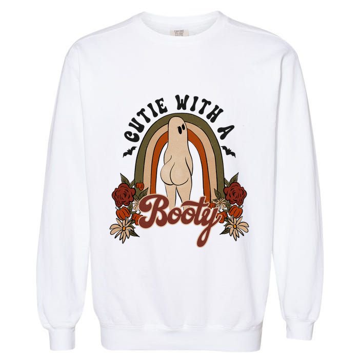 Cutie With A Booty Funny Halloween Fall Garment-Dyed Sweatshirt