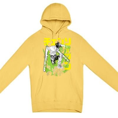 Chainsaw Warrior Anime Retro Vintage Premium Pullover Hoodie