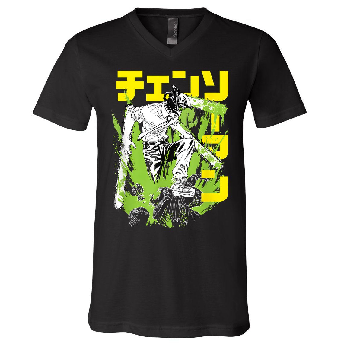 Chainsaw Warrior Anime Retro Vintage V-Neck T-Shirt
