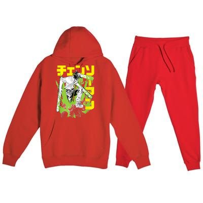 Chainsaw Warrior Anime Retro Vintage Premium Hooded Sweatsuit Set