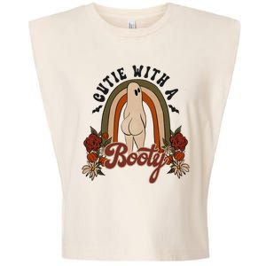 Cutie With A Booty Funny Halloween Ghost Garment-Dyed Women's Muscle Tee