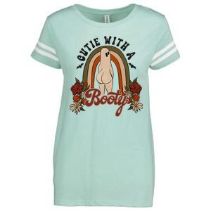 Cutie With A Booty Funny Halloween Ghost Enza Ladies Jersey Football T-Shirt