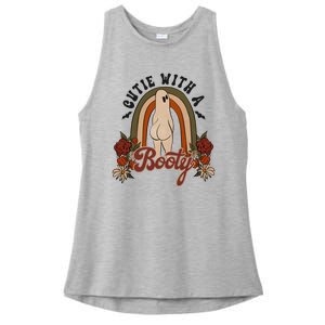 Cutie With A Booty Funny Halloween Ghost Ladies PosiCharge Tri-Blend Wicking Tank