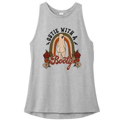 Cutie With A Booty Funny Halloween Ghost Ladies PosiCharge Tri-Blend Wicking Tank