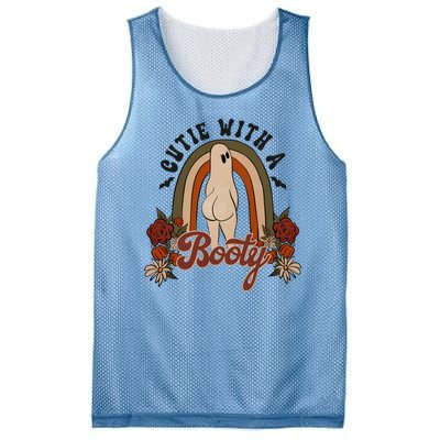 Cutie With A Booty Funny Halloween Ghost Mesh Reversible Basketball Jersey Tank