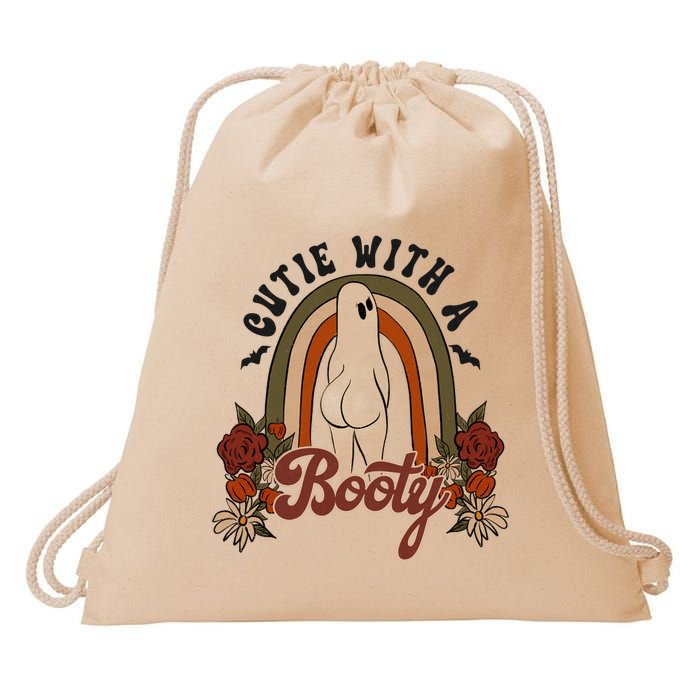 Cutie With A Booty Funny Halloween Ghost Drawstring Bag