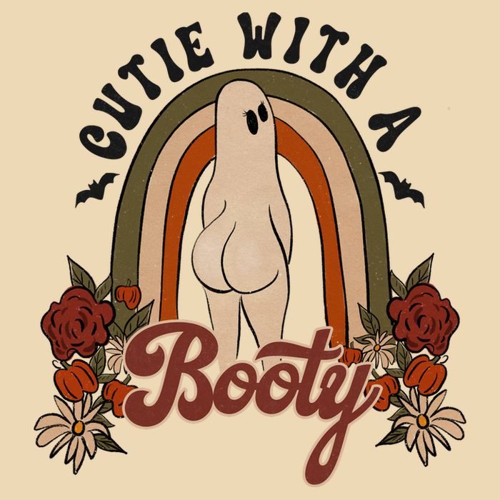 Cutie With A Booty Funny Halloween Ghost Drawstring Bag