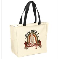 Cutie With A Booty Funny Halloween Ghost Zip Tote Bag