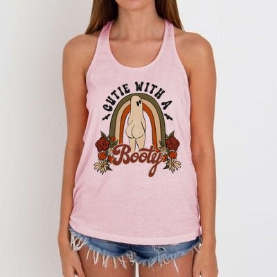 Cutie With A Booty Funny Halloween Ghost Women's Knotted Racerback Tank