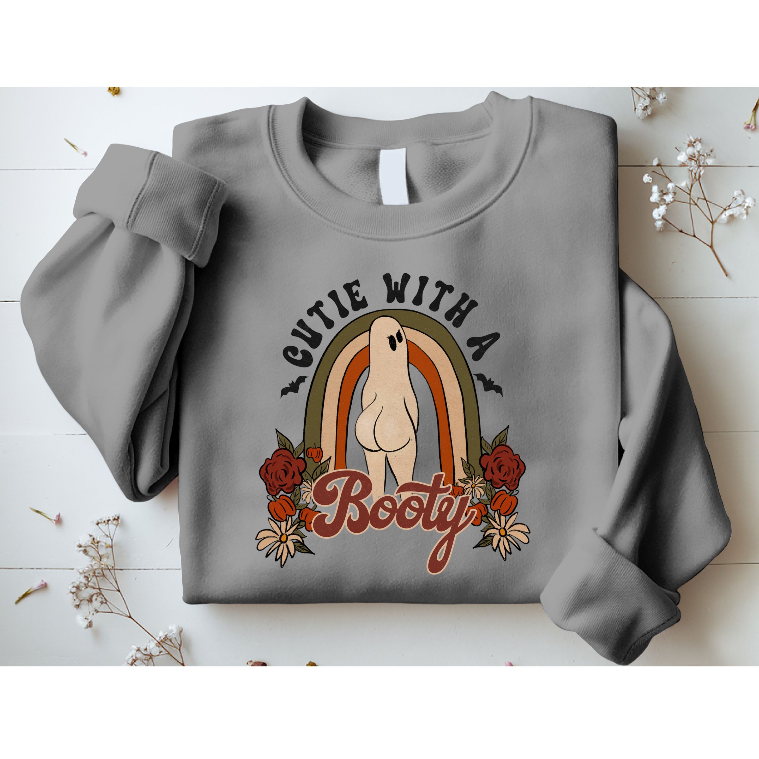 Cutie With A Booty Funny Halloween Ghost Sweatshirt