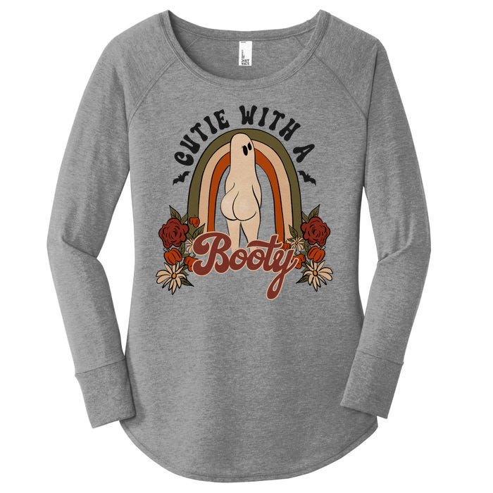 Cutie With A Booty Funny Halloween Ghost Women's Perfect Tri Tunic Long Sleeve Shirt