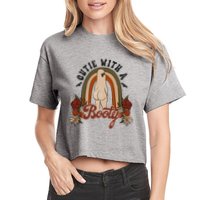 Cutie With A Booty Funny Halloween Ghost Crop Top