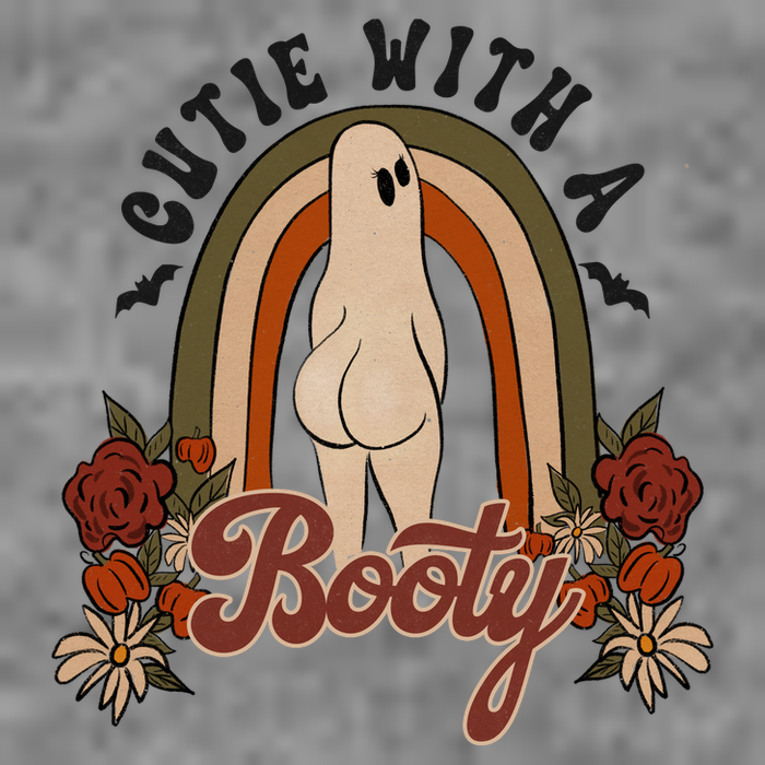 Cutie With A Booty Funny Halloween Ghost Crop Top