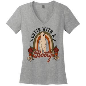 Cutie With A Booty Funny Halloween Ghost Women's V-Neck T-Shirt