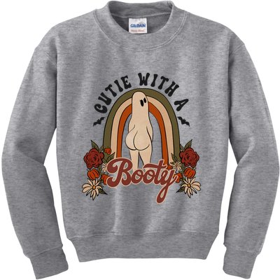 Cutie With A Booty Funny Halloween Ghost Kids Sweatshirt