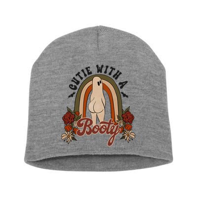 Cutie With A Booty Funny Halloween Ghost Short Acrylic Beanie