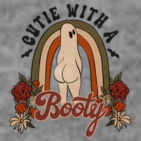 Cutie With A Booty Funny Halloween Ghost Short Acrylic Beanie