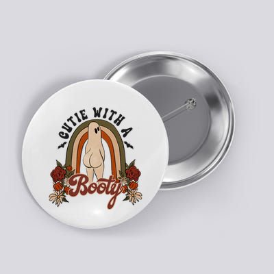 Cutie With A Booty Funny Halloween Ghost Button