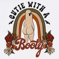 Cutie With A Booty Funny Halloween Ghost Button