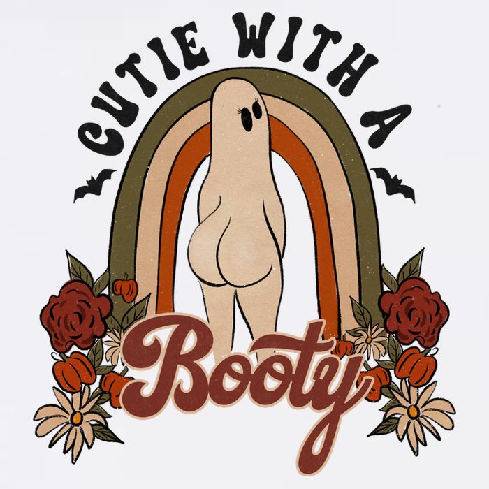 Cutie With A Booty Funny Halloween Ghost Button