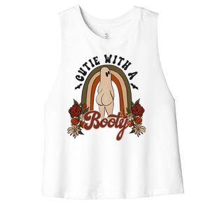 Cutie With A Booty Funny Halloween Ghost Women's Racerback Cropped Tank