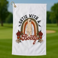 Cutie With A Booty Funny Halloween Ghost Golf Towel