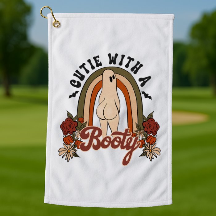 Cutie With A Booty Funny Halloween Ghost Golf Towel
