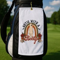 Cutie With A Booty Funny Halloween Ghost Golf Towel